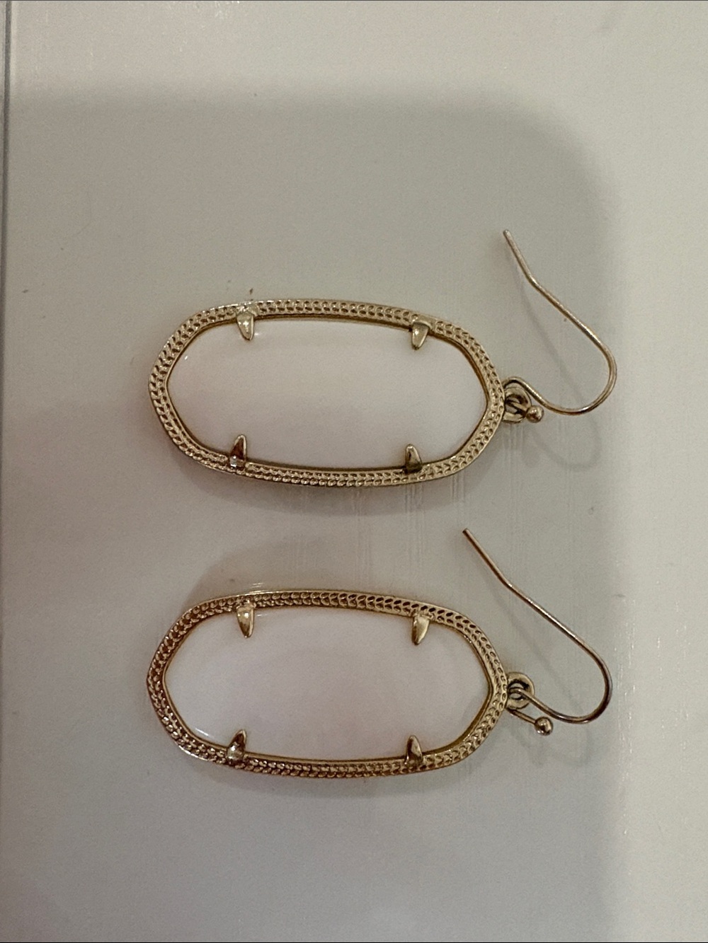 Kendra Scott white and gold earrings worn once